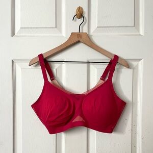Honeylove red smooth bra with mesh trim